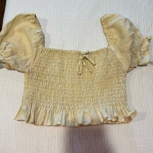 Faithful the Brand Smocked Puff Sleeve Top